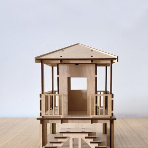 Maqueta hórreo de madera, imagen frontal