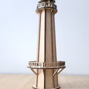 Maqueta faro de madera, imagen en perspectiva