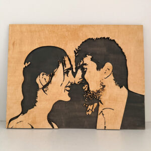 Retrato abstracto madera