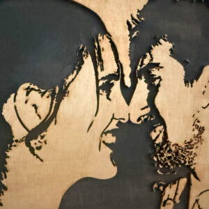 Retrato abstracto madera