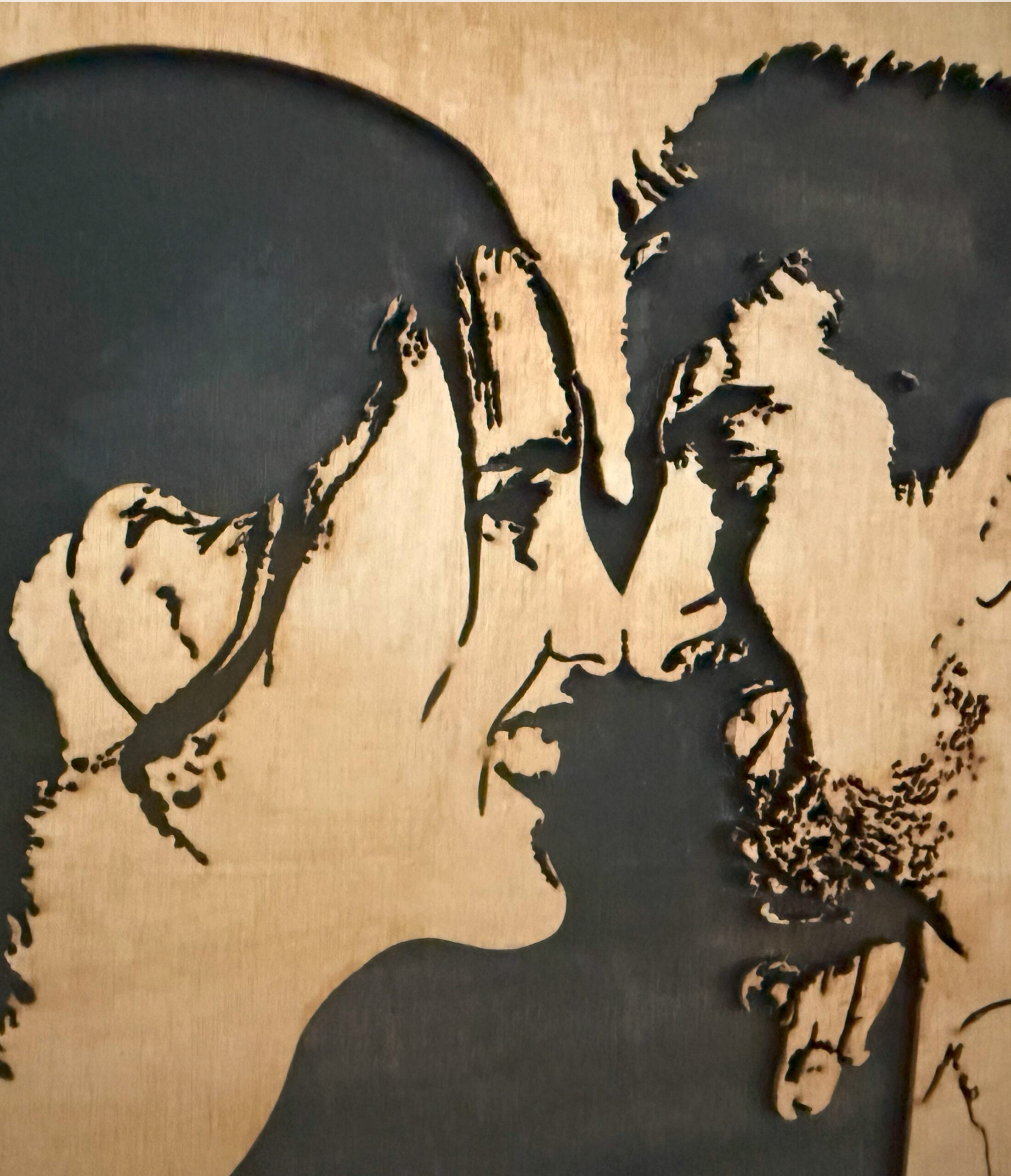 Retrato abstracto madera