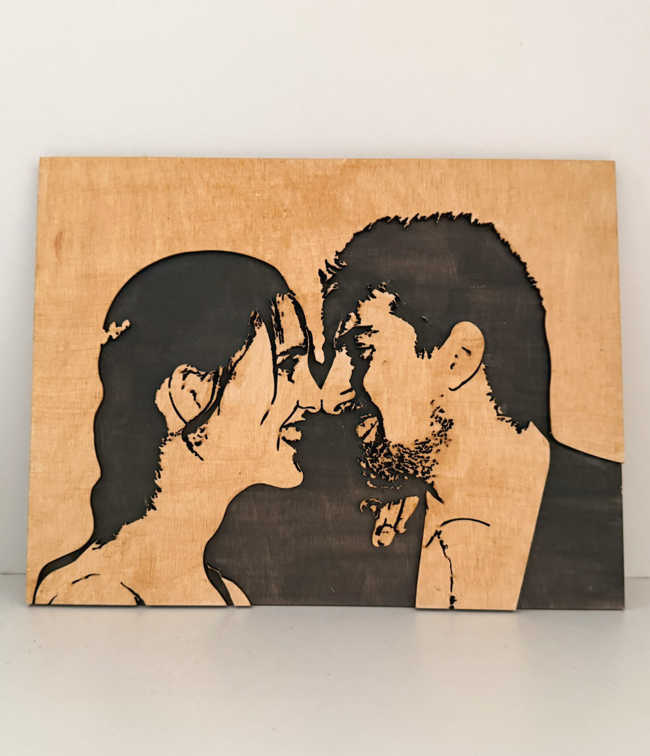 Retrato abstracto madera