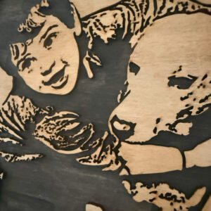 Retrato abstracto madera