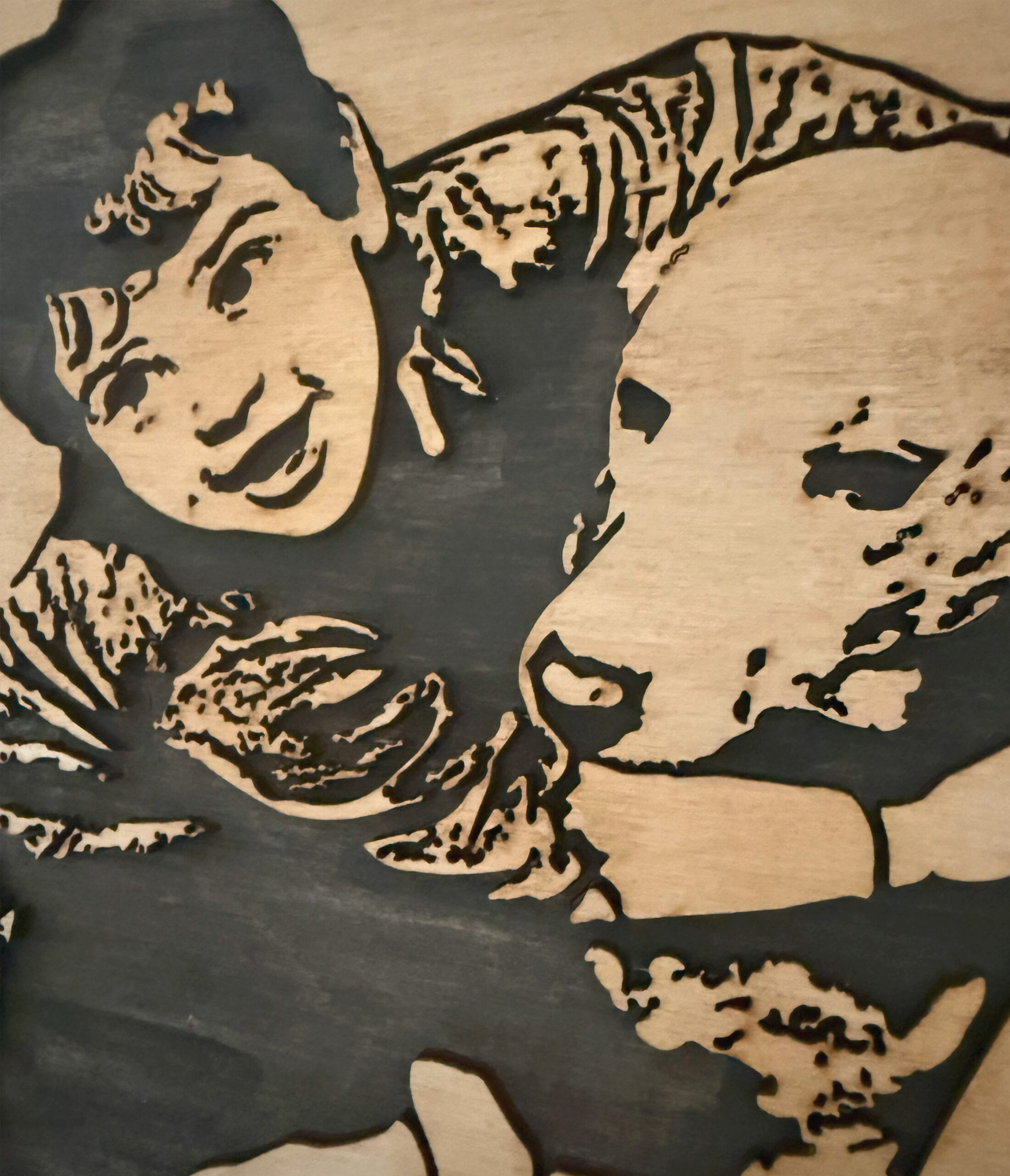 Retrato abstracto madera