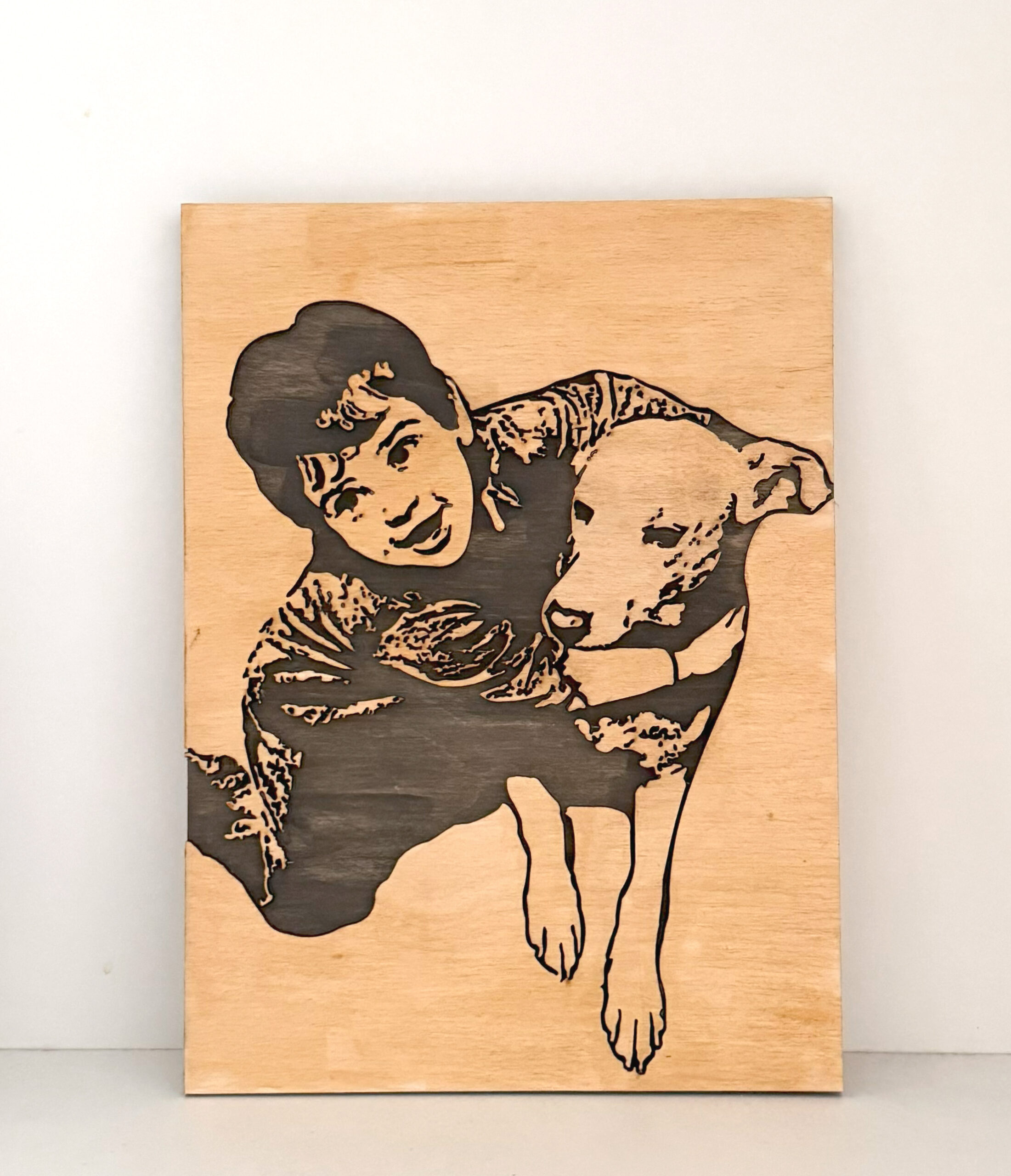 Retrato abstracto madera